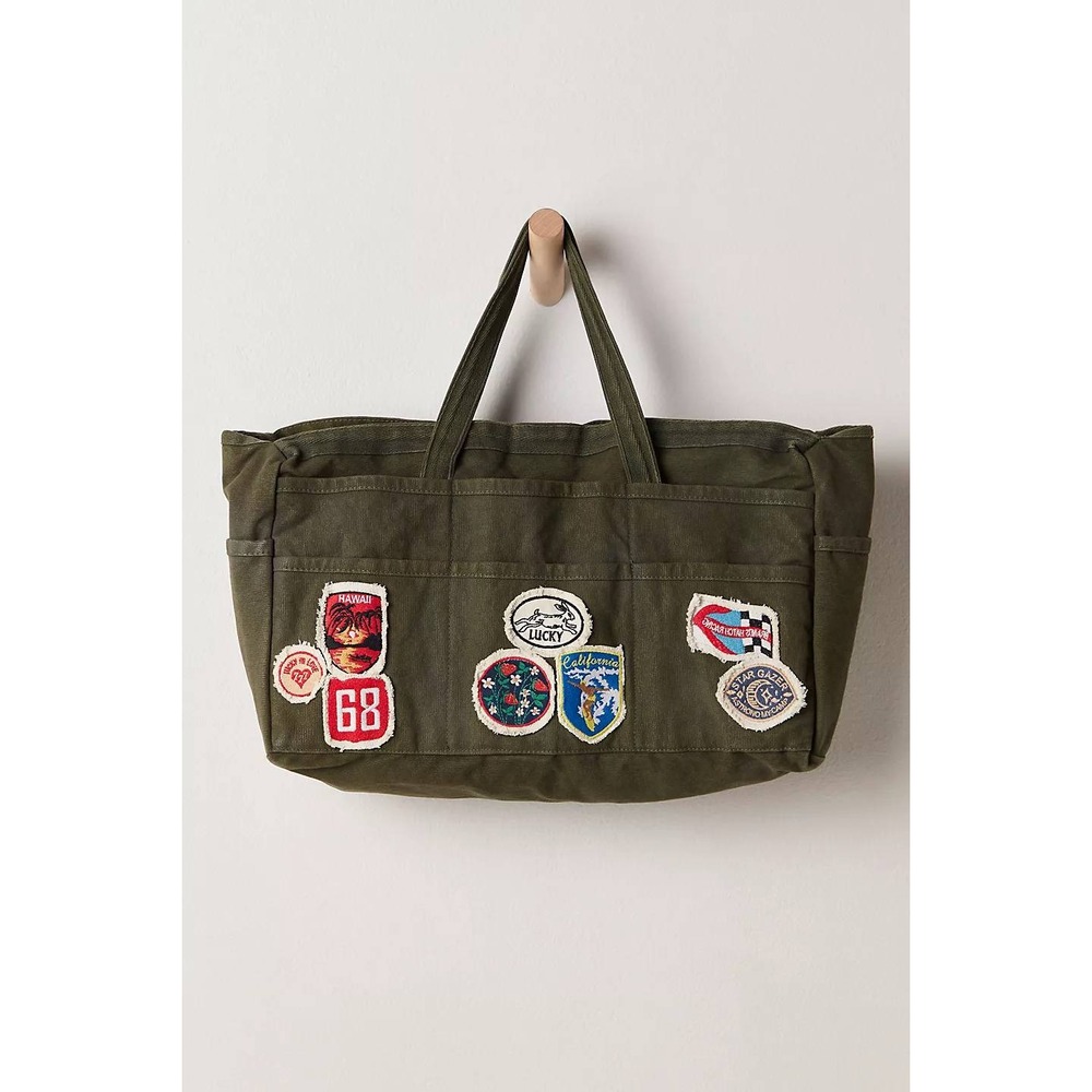 Free People Kiss My Patch Tote Bag Chive OB2314505 NWT - SOLD OUT